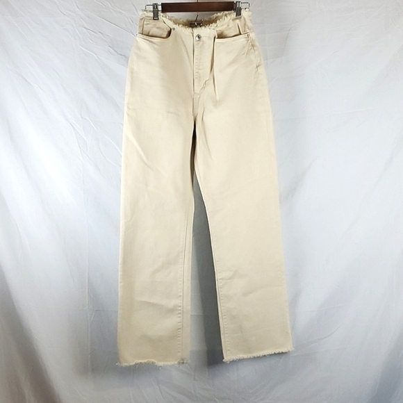 WeWoreWhat Cream Straight Leg Jeans - Picture 3 of 10
